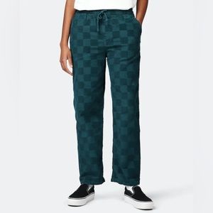 Vans Range Chord Check Green Elastic Waist pants